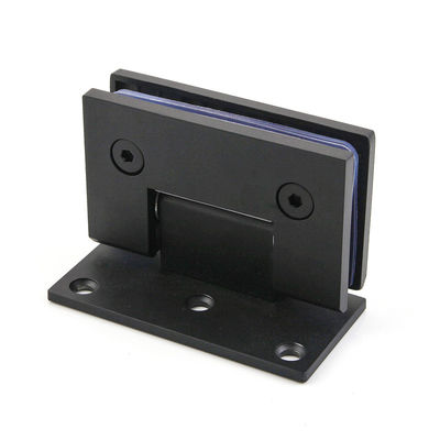Moderne design Mat noir en acier inoxydable 90 degrés monté sur le mur douche porte en verre charnière