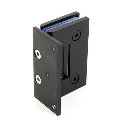 Moderne design Mat noir en acier inoxydable 90 degrés monté sur le mur douche porte en verre charnière