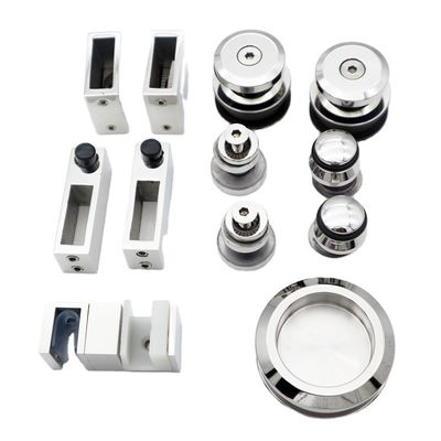 Ensemble de raccords de porte coulissante de douche en argent pour le matériel personnalisé de l'enceinte de la salle de bain