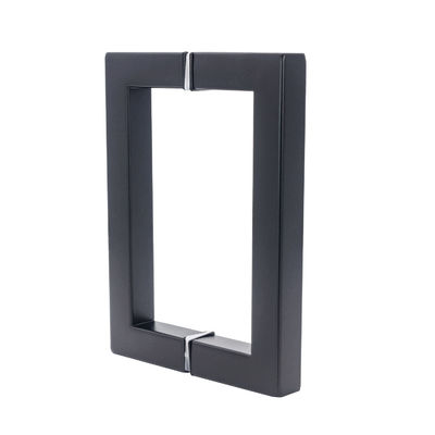 Poignées de fenêtre de porte 304 en acier inoxydable Matte Noir Couleur Carré Tubes de verre Poignée de porte
