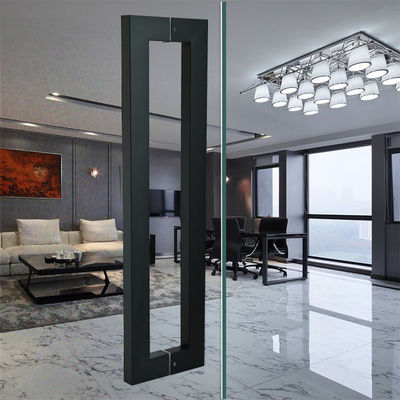 Poignées de fenêtre de porte 304 en acier inoxydable Matte Noir Couleur Carré Tubes de verre Poignée de porte