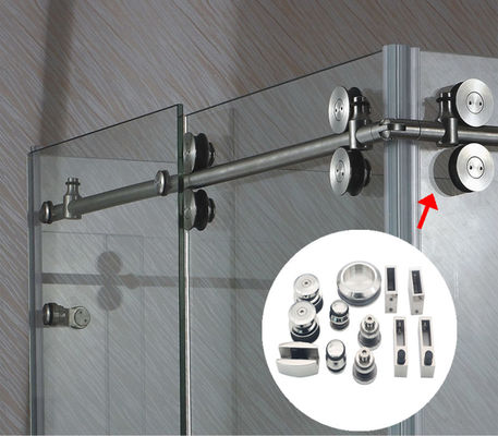 Porte coulissante en verre sans cadre à rouleaux de 60 kg pour les raccords de porte