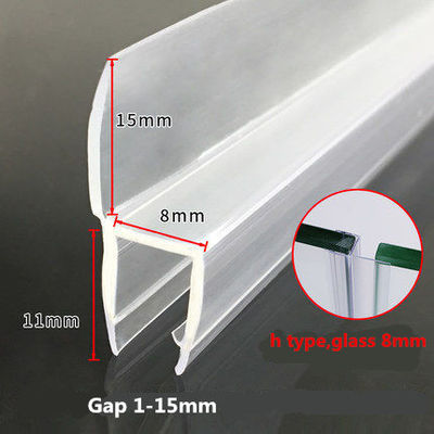 Sceaux de porte de douche en verre coulissant avec PVC transparent à 180 degrés et fonction de levage long