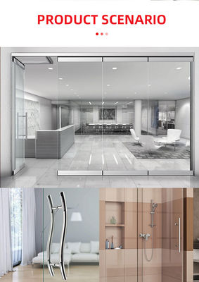 Poignée en forme de H en acier inoxydable pour portes en verre de salle de bain dans les immeubles de bureaux