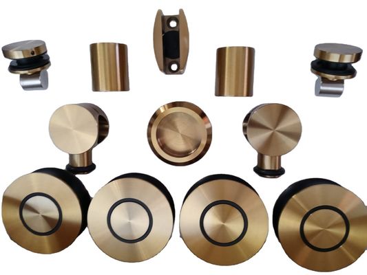 Accessoire de porte coulissante de haute dureté et durable pour porte vitrée simple en or polonais