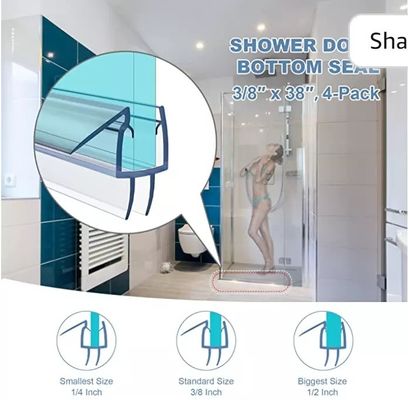Longue fonction de levage PVC en plastique porte de douche bande de joint inférieure pour les salles de bains modernes