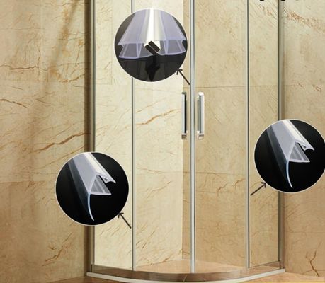 Portes en verre de salle de bains coulissantes en PVC transparentes et étanches