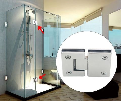 Design moderne 304 en acier inoxydable verre à la charnière de verre 180 degrés porte de salle de bain pince