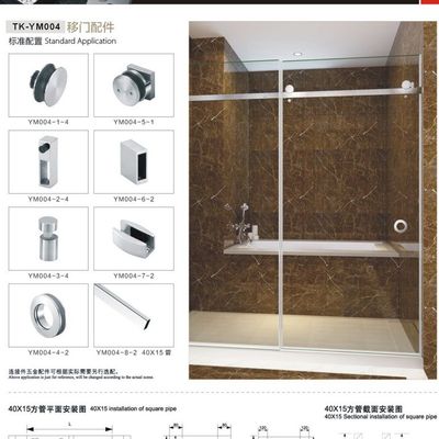 Salle de bains d'hôtel Essentiel Porte coulissante de douche miroir moderne SS304 pour rénovation