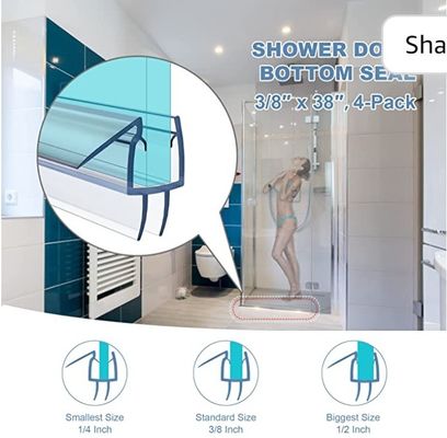 Portes de douche en plastique de 12 mm, co-extrusion en PVC, bande d'étanchéité