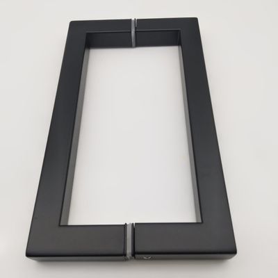Hôtel 8 pouces Noir Matte type D en acier inoxydable 304 poignée de porte en verre pour salle de douche