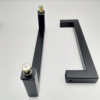 Hôtel 8 pouces Noir Matte type D en acier inoxydable 304 poignée de porte en verre pour salle de douche