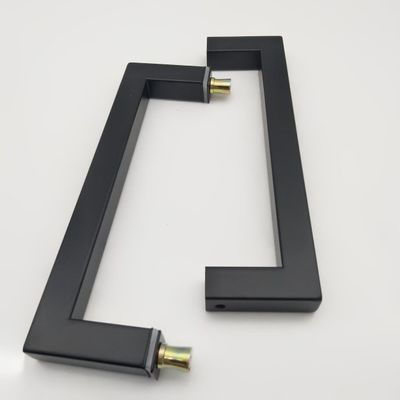 Hôtel 8 pouces Noir Matte type D en acier inoxydable 304 poignée de porte en verre pour salle de douche
