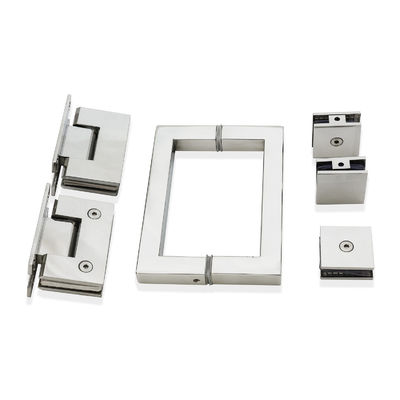 Kit de poignée carré de porte en verre à charnière de style ouvert pour toute la douche en acier inoxydable