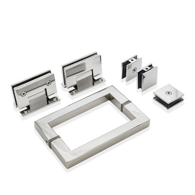 Kit de pinceau en verre à poignée carrée charnière en acier inoxydable solide pour porte de douche sans cadre