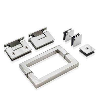 Kit de pinceau en verre à poignée carrée charnière en acier inoxydable solide pour porte de douche sans cadre