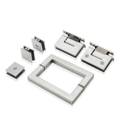 Kit de pinceau en verre à poignée carrée charnière en acier inoxydable solide pour porte de douche sans cadre