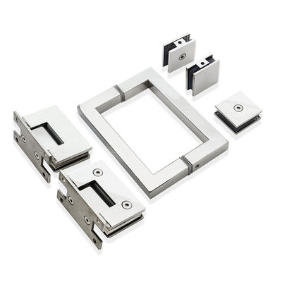 Kit de pinceau en verre à poignée carrée charnière en acier inoxydable solide pour porte de douche sans cadre