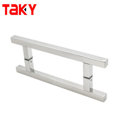 Manche de porte en verre carré en acier inoxydable 304 Manche en chrome pour porte en verre trempé