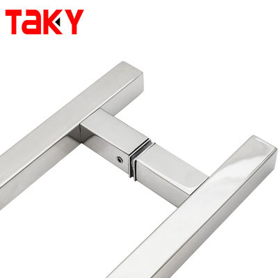 Manche de porte en verre carré en acier inoxydable 304 Manche en chrome pour porte en verre trempé