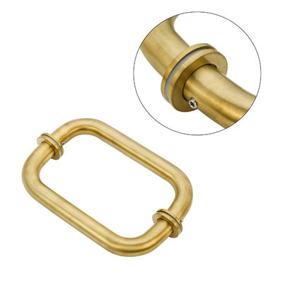 304 acier inoxydable satin or rond arrière à l' arrière poignée de porte en verre pour hôtel spa