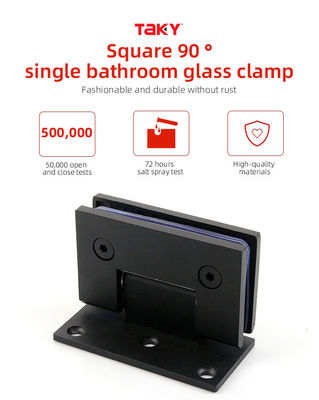 Marché américain 304 en acier inoxydable mat noir sans cadre porte de douche en verre pivotant charnière