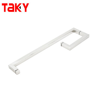 Porte à glissière noire à entrée polie Tir pour bâtiment Porte en verre de salle de bain