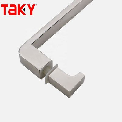 Épaisseur de verre de 12 mm Barre de tube rectangulaire en acier inoxydable Porte en verre droite poignée à traction unilatérale