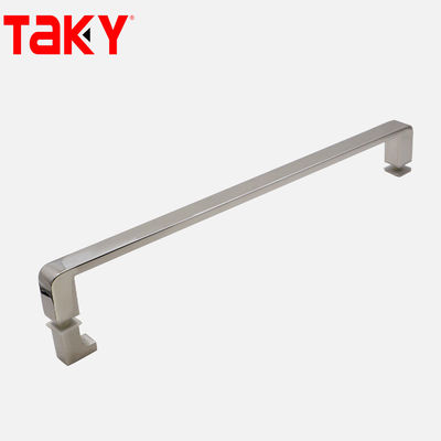 Épaisseur de verre de 12 mm Barre de tube rectangulaire en acier inoxydable Porte en verre droite poignée à traction unilatérale