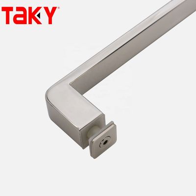 Épaisseur de verre de 12 mm Barre de tube rectangulaire en acier inoxydable Porte en verre droite poignée à traction unilatérale