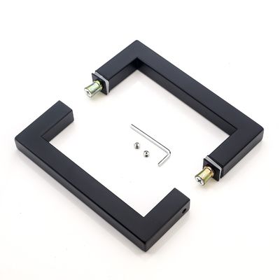 Poignée de porte de douche carrée en acier inoxydable 6 "8" dos à dos pour le design d'hôtel moderne