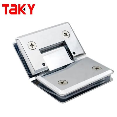 Fermeture de porte sécurisée 8-12 mm Verre brossé or Douche sans cadre Porte en verre charnière pivotante