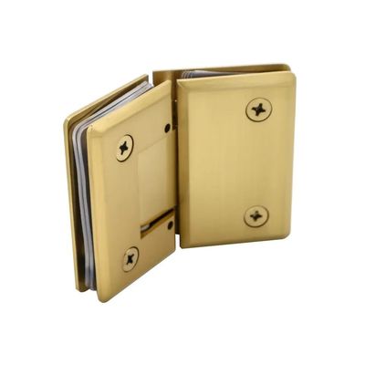 Fermeture de porte sécurisée 8-12 mm Verre brossé or Douche sans cadre Porte en verre charnière pivotante