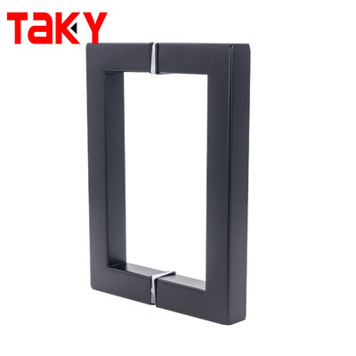 Matte Noir tache arrière à l' arrière douche coulissante porte en verre poignée carrée 6 8 pouces