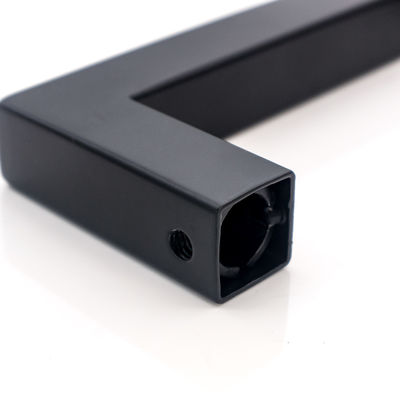Matte Noir tache arrière à l' arrière douche coulissante porte en verre poignée carrée 6 8 pouces