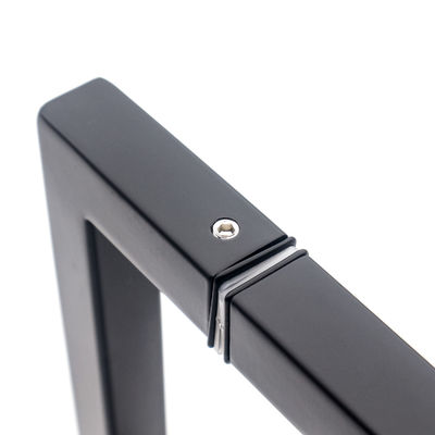 Matte Noir tache arrière à l' arrière douche coulissante porte en verre poignée carrée 6 8 pouces