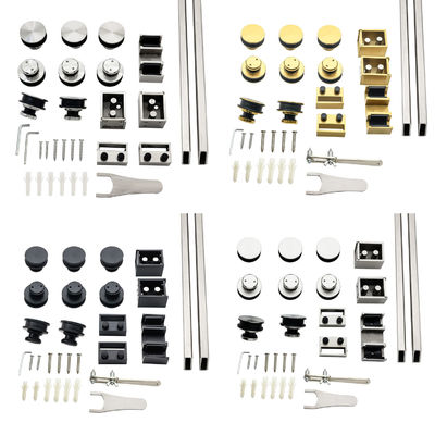 Design moderne bar double tuyau sans cadre Ss304 8-12mm douche raccords de porte coulissante