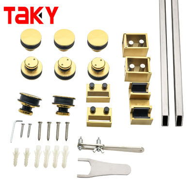 Design moderne bar double tuyau sans cadre Ss304 8-12mm douche raccords de porte coulissante