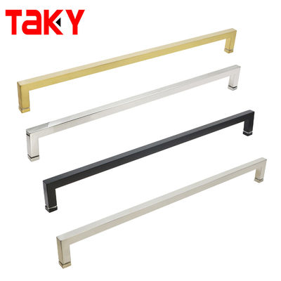 Conception personnalisée en verre carré tirant gros manche pour porte de douche en finition polonaise / satin