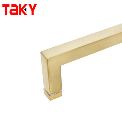 Conception personnalisée en verre carré tirant gros manche pour porte de douche en finition polonaise / satin