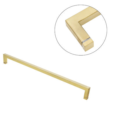 Conception personnalisée en verre carré tirant gros manche pour porte de douche en finition polonaise / satin