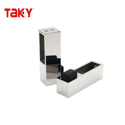 SS304 Pipe carrée 180 degrés système de salle de douche d'angle de verre porte coulissante