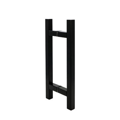 Maillot de porte de salle de bain en verre en forme de L noir en acier inoxydable 304