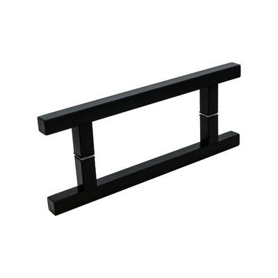 Maillot de porte de salle de bain en verre en forme de L noir en acier inoxydable 304