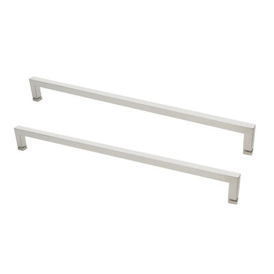 Porte coulissante en verre d'hôtel de 203*203 mm Longue poignée de traction noire pour porte de douche unilatérale