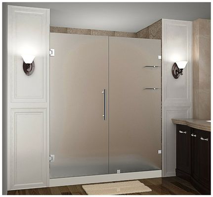 Porte extérieure en acier inoxydable à poignée de verre pour salle de bain de 600 mm de long salle de douche