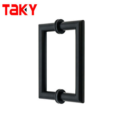 Matt Porte en verre noir à poignée avec conception carrée 200*200*19*1,0 mm