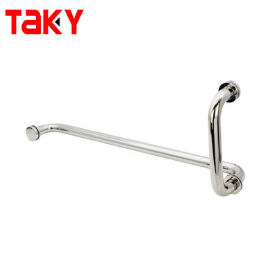 Manche en acier inoxydable en forme de tube rond en L Manche de porte de douche en verre de salle de bain