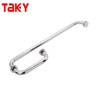 Manche en acier inoxydable en forme de tube rond en L Manche de porte de douche en verre de salle de bain
