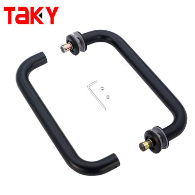 Matte Noir Satin rond Poignée de traction en acier inoxydable poignée de porte de douche en verre